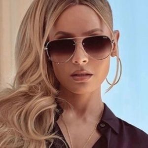 Quay Australia Women’s High Key Rimless Mini Aviator Sunglasses